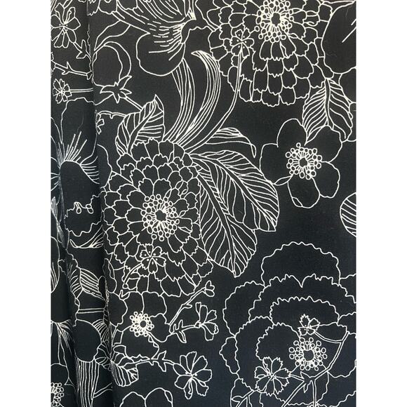 Merona Black and White Floral Ruffle Front Slit Skirt Size XL - Picture 6 of 9